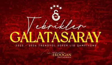 Cumhurbaşkanı Erdoğan, Süper Lig şampiyonu Galatasaray’ı tebrik etti