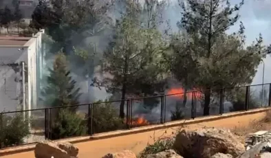 Gaziantep’te okul bahçesinde yangın